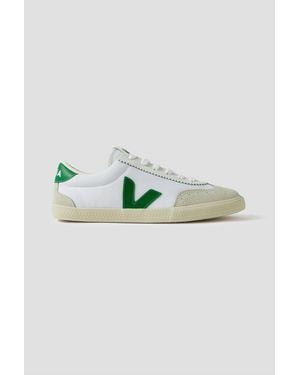 Veja Volley Leather And Suede-Trimmed Canvas Trainers - White