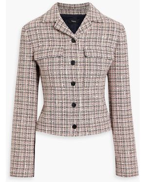 Theory Cotton-Blend Tweed Jacket - White