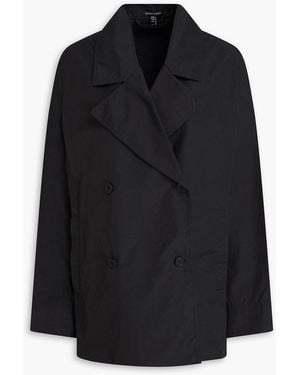 Eileen Fisher Cropped Cotton-blend Trench Coat - Black