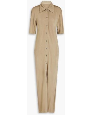 BITE STUDIOS Open-back Jersey Maxi Shirt Dress - Natural