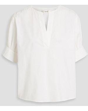 FRAME Gathered Cotton-Poplin Top - White