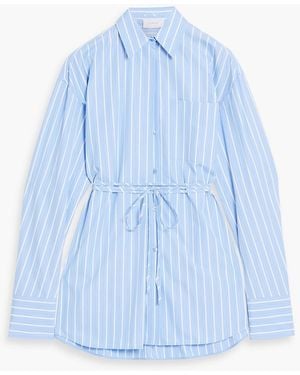 Sportmax Firma Striped Cotton-Poplin Shirt - Blue
