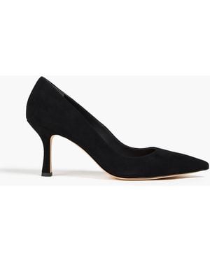 Stuart Weitzman Isla 75 Suede Court Shoes - Black