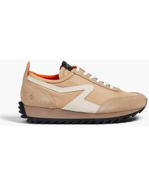 Rag & Bone Retro Runner Bomber Suede And Nylon Trainers - Natural