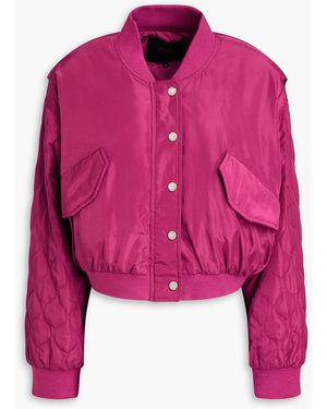 Maje Cropped Quilted Shell Bomber Jacket - Pink
