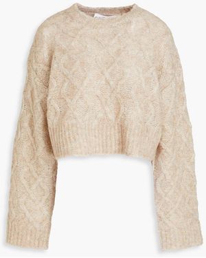 REMAIN Birger Christensen Cropped Cable-knit Sweater - Natural