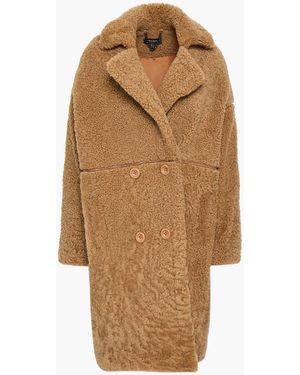 Muubaa Double-breasted Shearling Coat - Brown