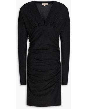 byTiMo Strickkleid mit raffungen und glitter-finish - Schwarz