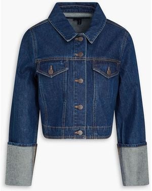 Veronica Beard Phila Cropped Denim Jacket - Blue