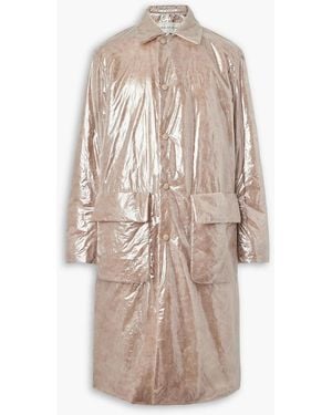 Dries Van Noten Padded Coated Shell Coat - Natural