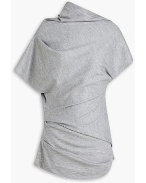 Entire studios Draped Wool-Jersey Top - Grey