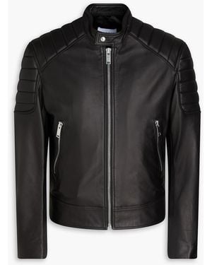 Sandro Quilted Leather Biker Jacket - Black