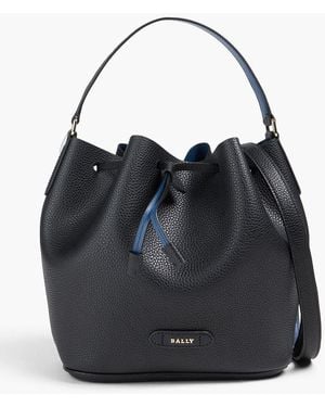 Bally Blyss Pebbled-Leather Bucket Bag - Black