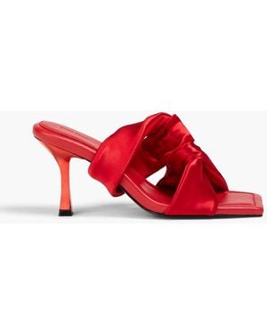 Stine Goya Jet Set Twisted Satin Mules - Red