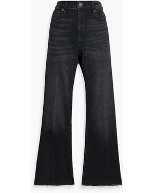 FRAME Le Crop Mini Boot Cropped High-Rise Bootcut Jeans - Black