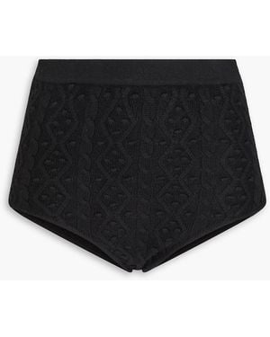 Loulou de Saison Abelia Cable-Knit Wool And Cashmere-Blend Shorts - Black
