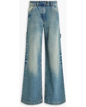 Courreges Faded High-Rise Wide-Leg Jeans - Blue