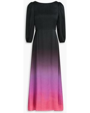 Olivia Rubin Lara Dégradé Satin Midi Dress - Purple