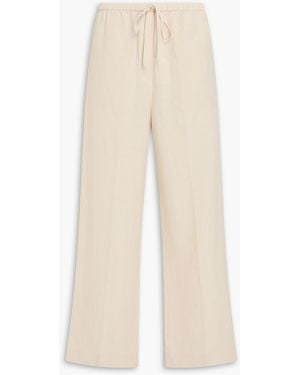 TOTEME Lyocell And Linen-blend Wide-leg Trousers - Natural
