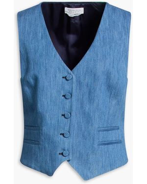 Gabriela Hearst Coleridge Cotton And Linen-Blend Vest - Blue