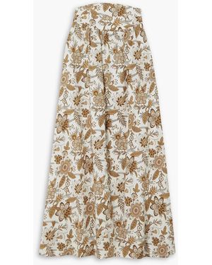 Anna Mason Tati Floral-print Cotton Maxi Skirt - Natural