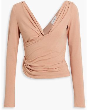 The Line By K Umi Wrap-effect Stretch-cotton And Modal-blend Jersey Top - White
