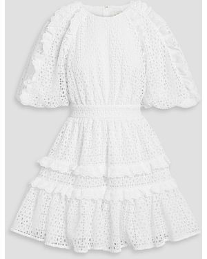 Aje. Aveline Ruffled Broderie Anglaise Mini Dress - White