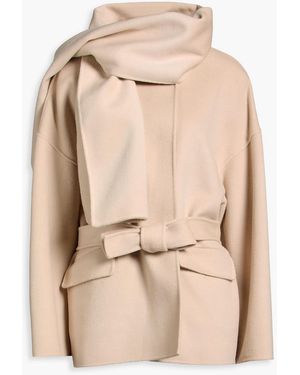 Maje Wool-Blend Felt Coat - Natural