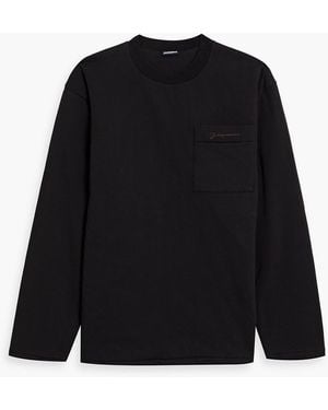 Jacquemus Embroidered Cotton-Jersey T-Shirt - Black