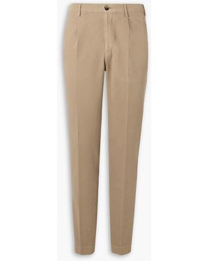 Slowear Venezia 1951 Pleated Stretch-Cotton Pants - Natural