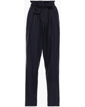 Ba&sh Lara Belted Twill Tapered Pants - Blue