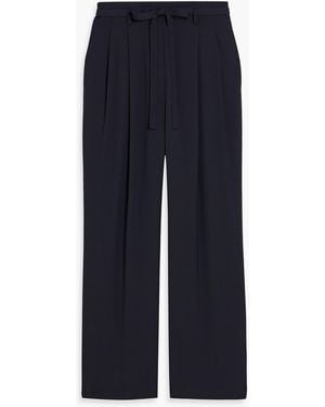 LE17SEPTEMBRE Belted Crepe Straight-Leg Trousers - Blue