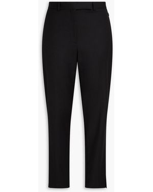 Theory Wool-flannel Tapered Trousers - Black