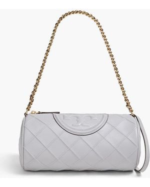 Tory Burch Fleming Quilted Leather Shoulder Bag - White
