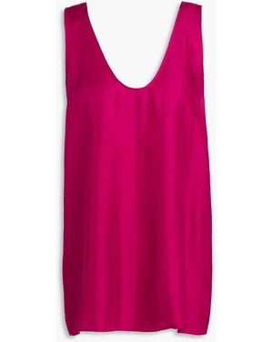 Another Tomorrow Silk-twill Tank - Red