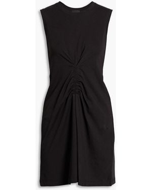 ATM Ruched Cotton-jersey Mini Dress - Black