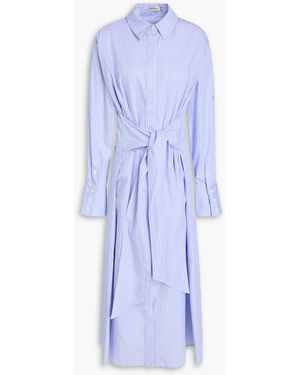 Jonathan Simkhai Augustina Striped Cotton-Poplin Midi Shirt Dress - Blue