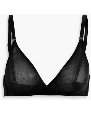 Wolford Sheer Touch Skin Stretch-Jersey Soft-Cup Triangle Bra - Black