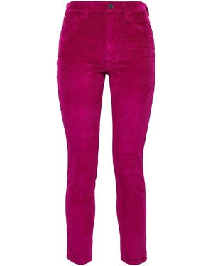 Current/Elliott Stretch Cotton And Modal-blend Corduroy Skinny Pants Magenta - Multicolour
