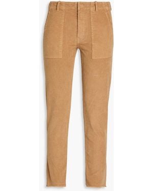 Nili Lotan Jenna Cropped Cotton-blend Corduroy Slim-leg Trousers - Natural