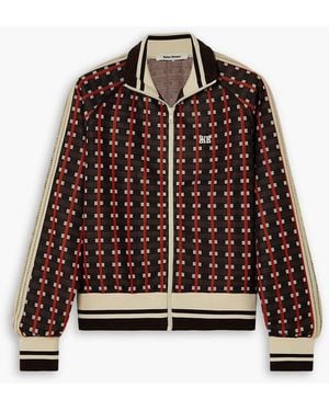 Wales Bonner Power Crochet-trimmed Recycled Jacquard-knit Track Jacket - Red