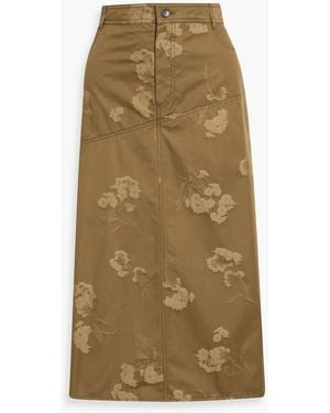 Erdem Cotton-Jacquard Midi Skirt - Natural