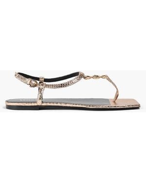 Versace Medusa '95 Snake-Effect Leather Sandals - White