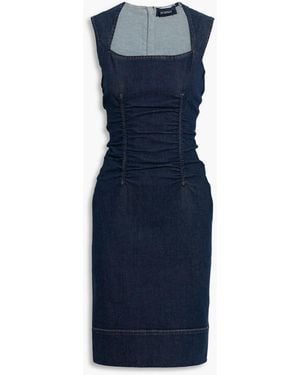 Sportmax Ruched Denim Dress - Blue