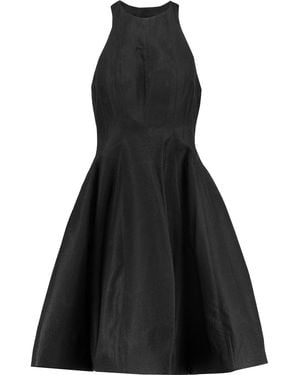 Halston Satin-Jacquard Mini Dress - Black