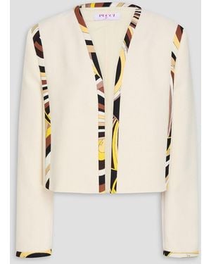 Emilio Pucci Cotton-piqué Jacket - Natural