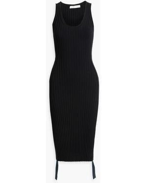 Dion Lee Ribbed Cotton-blend Dress - Black