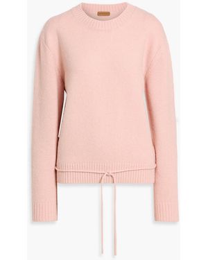 LE17SEPTEMBRE Tie-Detailed Brushed Knitted Sweater - Pink