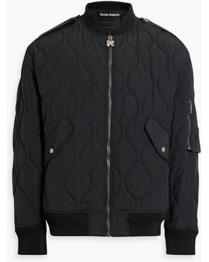 Palm Angels Quilted Shell Bomber Jacket - Black