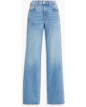 SLVRLAKE Denim Reese Distressed Mid-rise Flared Jeans - Blue